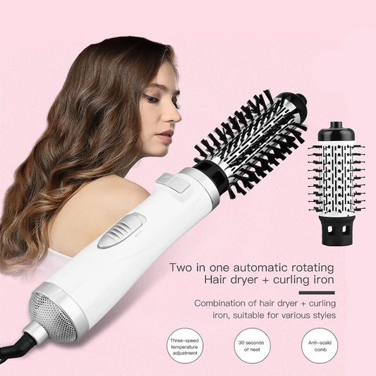 Automatic Rotating Hot Air Brush 2 In 1 360 Degree Curling Iron Hair