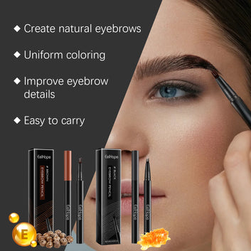 Forks Waterproof Eyebrow Pencil Long Lasting Natural Black Dark