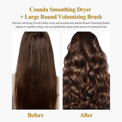 Large Round Volumizing Brush and Anti-Flight Flyaway Smoothing