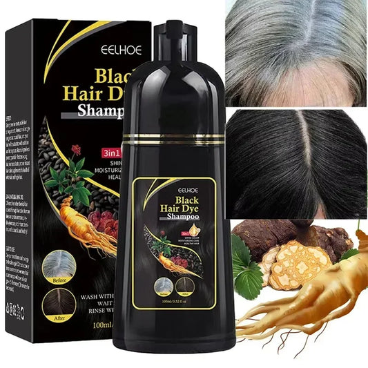 Natural Herbal Hair Dye Shampoo 3 in 1 Change Hair Color Gray Hair