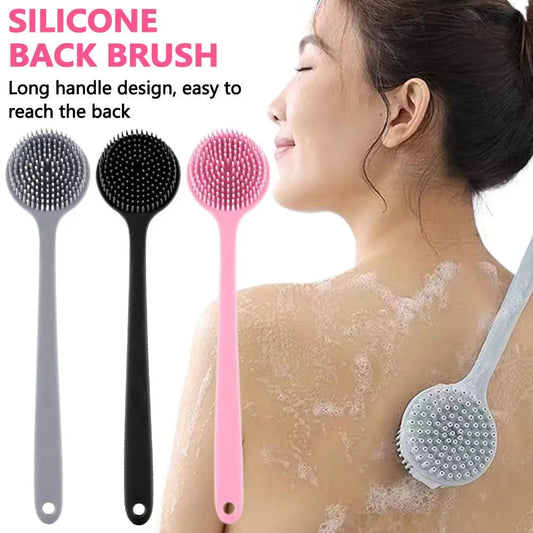 1pcs Silicone Long Handle Bath Brush Body Shower Scrubber Massage