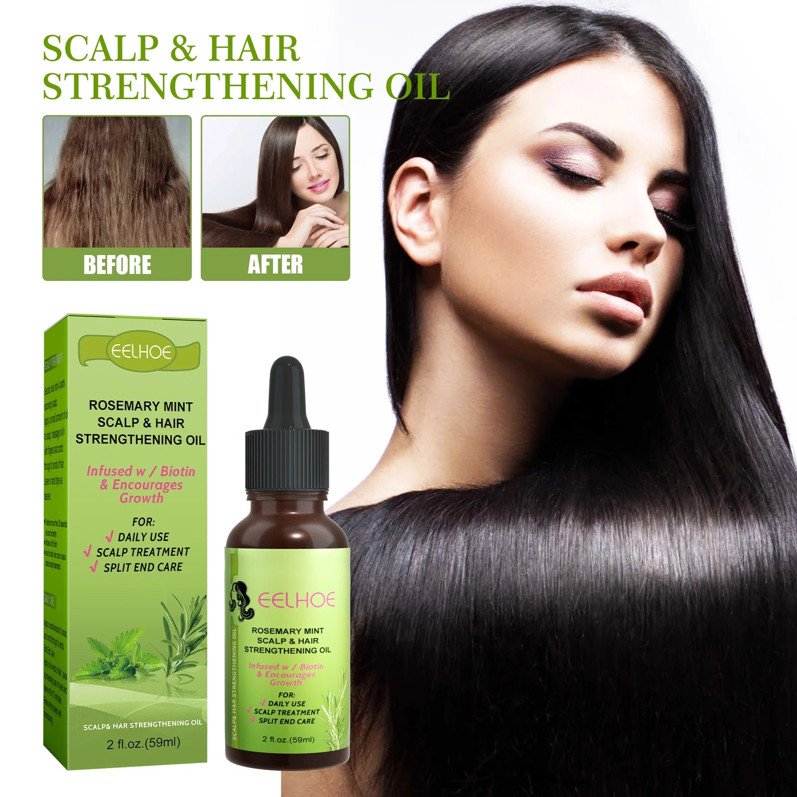 59ml Batana Rosemary Mint Scalp Hair Strengthening Oil